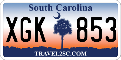 SC license plate XGK853
