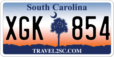 SC license plate XGK854