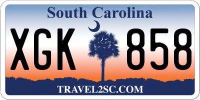 SC license plate XGK858
