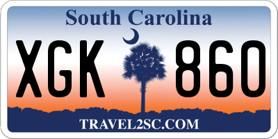 SC license plate XGK860