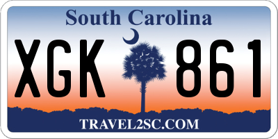 SC license plate XGK861