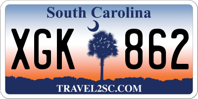 SC license plate XGK862
