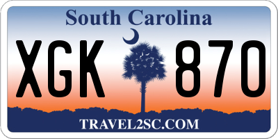 SC license plate XGK870