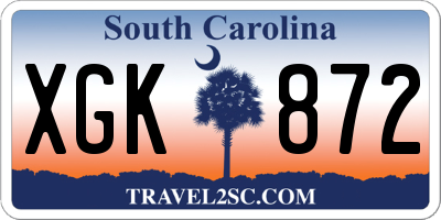 SC license plate XGK872