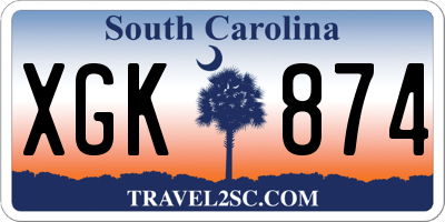 SC license plate XGK874