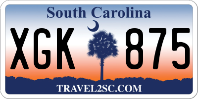 SC license plate XGK875