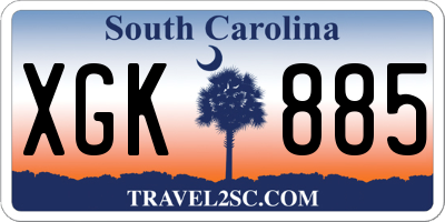SC license plate XGK885