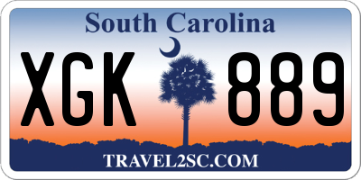 SC license plate XGK889