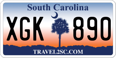 SC license plate XGK890