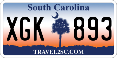 SC license plate XGK893