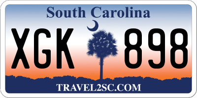 SC license plate XGK898