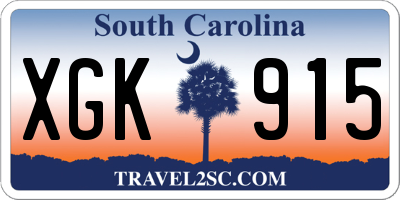 SC license plate XGK915