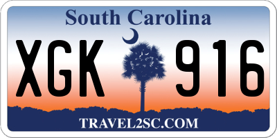 SC license plate XGK916