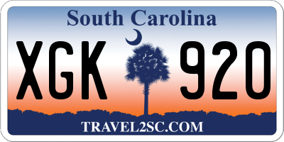 SC license plate XGK920