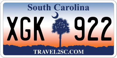 SC license plate XGK922