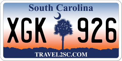 SC license plate XGK926