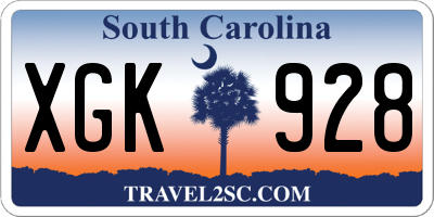 SC license plate XGK928