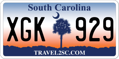 SC license plate XGK929