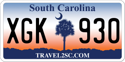 SC license plate XGK930