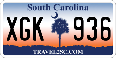 SC license plate XGK936