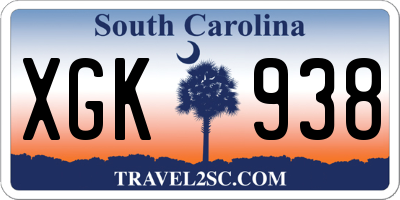 SC license plate XGK938