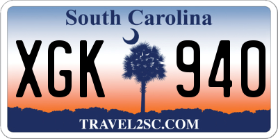 SC license plate XGK940