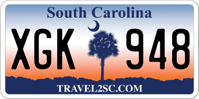 SC license plate XGK948