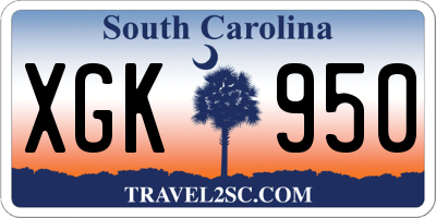 SC license plate XGK950