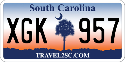 SC license plate XGK957