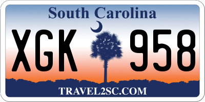 SC license plate XGK958