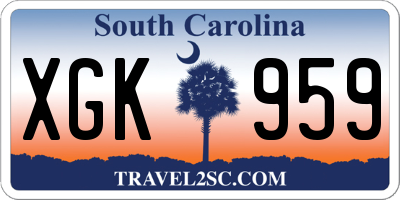 SC license plate XGK959
