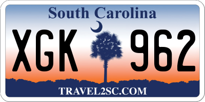 SC license plate XGK962