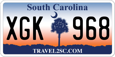 SC license plate XGK968