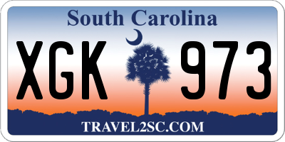 SC license plate XGK973