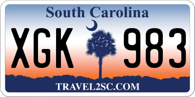 SC license plate XGK983