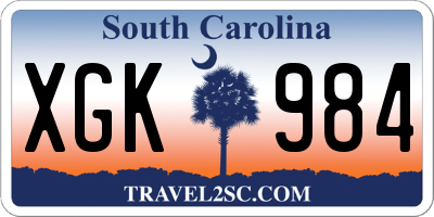SC license plate XGK984