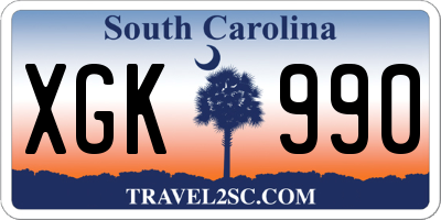 SC license plate XGK990