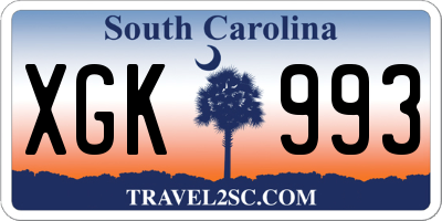 SC license plate XGK993