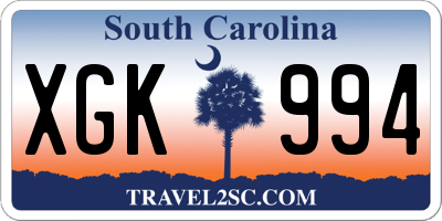 SC license plate XGK994