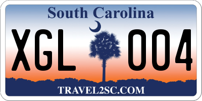 SC license plate XGL004