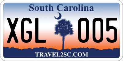 SC license plate XGL005