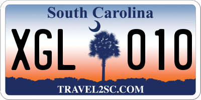 SC license plate XGL010