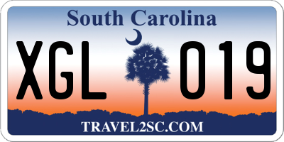 SC license plate XGL019
