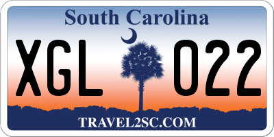 SC license plate XGL022