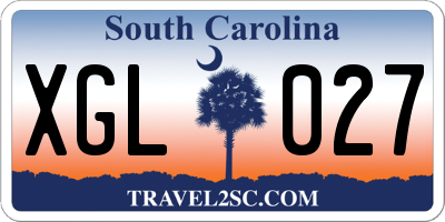SC license plate XGL027