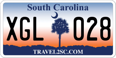 SC license plate XGL028