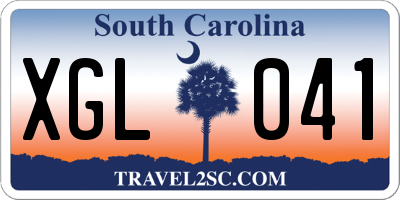 SC license plate XGL041