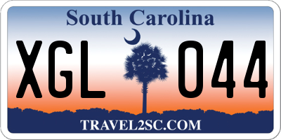 SC license plate XGL044