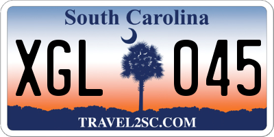 SC license plate XGL045