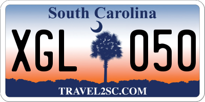 SC license plate XGL050
